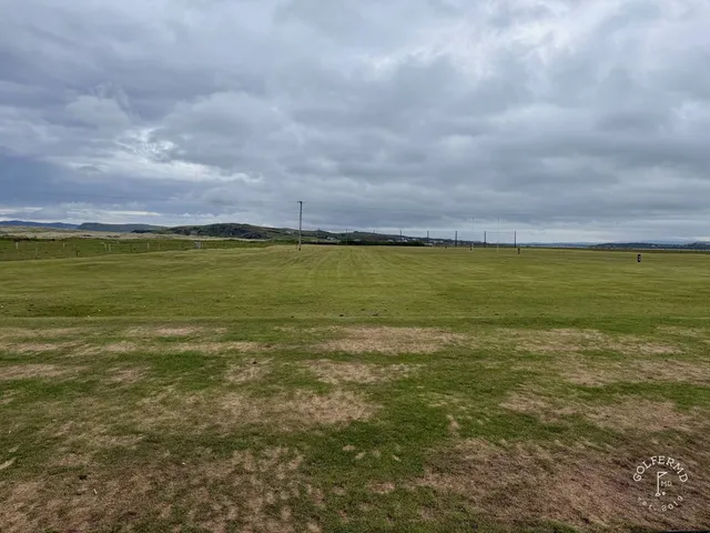 A fairway on the Glashedy Links at Ballyliffin, with the dunes and the ocean beyond.