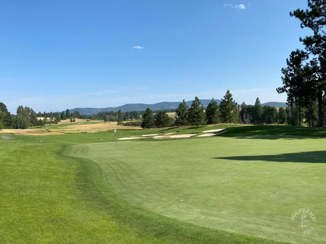 A close view of pines and a fairway at Circling Raven.