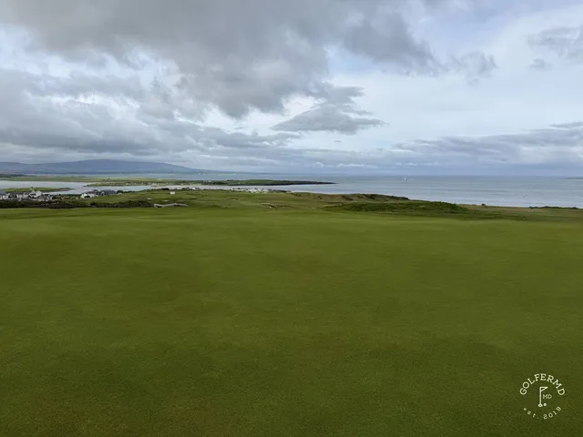 Another view from that tee at Rosses Point, with the bay filling the background.