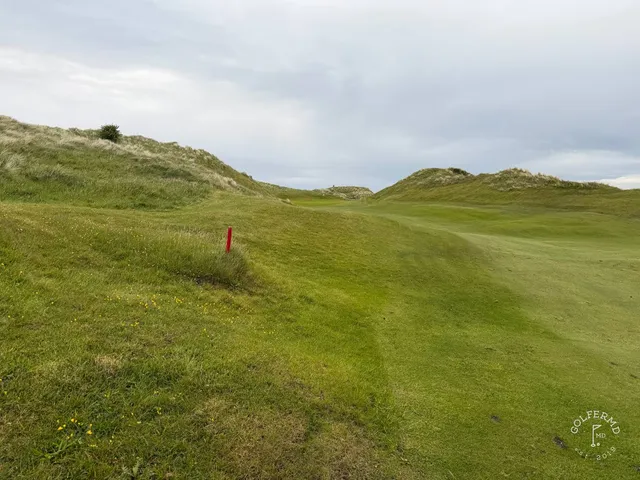 A last wide view of the links at Enniscrone, with the Atlantic on the horizon.