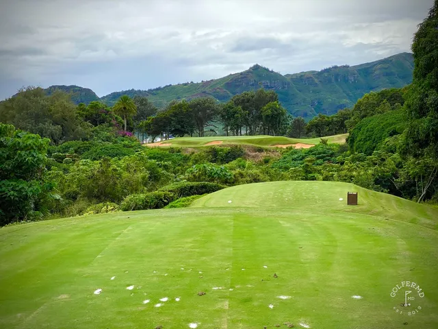 A golfer putting on a green at the Ocean Course, with the ocean behind the hole.