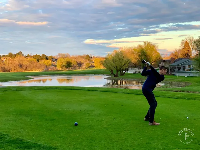 A golfer putting on a green at Meadow Springs.