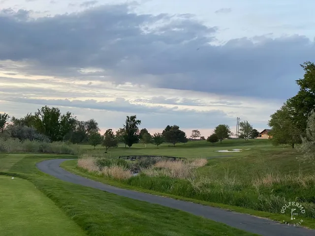 A fairway at Meadow Springs with a bunker along one side.