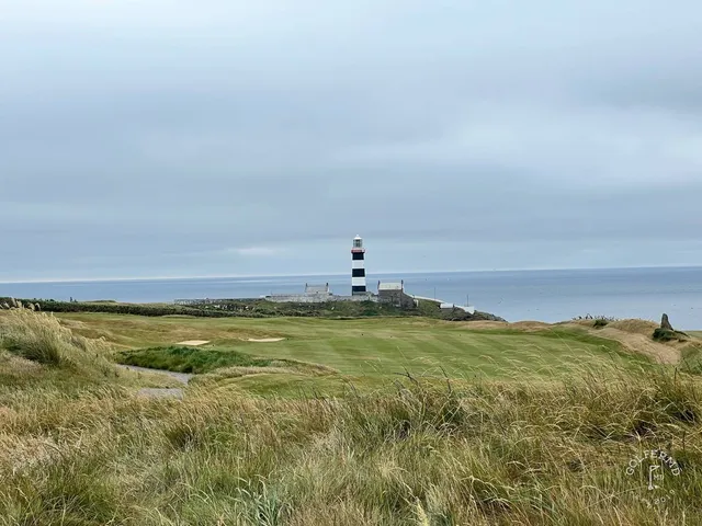 A fairway at Old Head running out to the point.