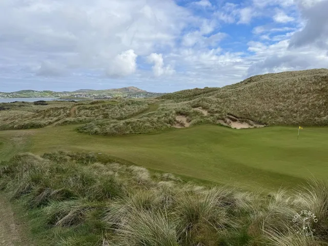 A fairway on St. Patrick's Links at Rosapenna running toward the Atlantic.