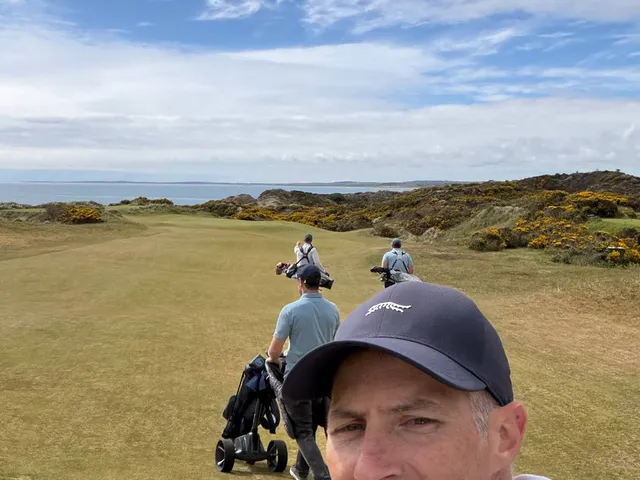 A fairway on the Annesley Links bending through the gorse.