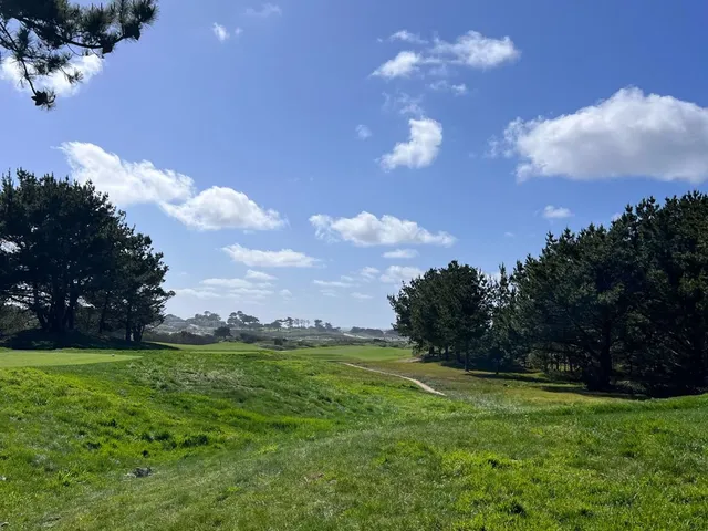 The dunes and the ocean at The Links at Spanish Bay.