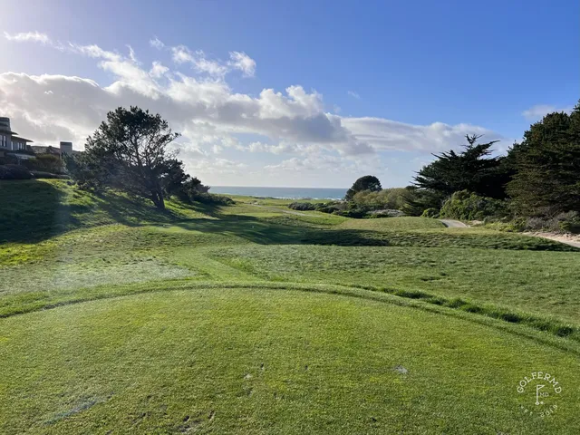 The beach and the ocean from the dunes at The Links at Spanish Bay.