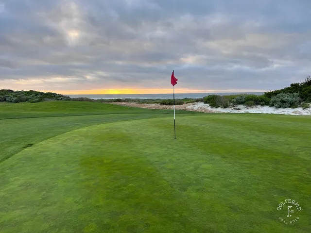 A fairway running toward the ocean at The Links at Spanish Bay.
