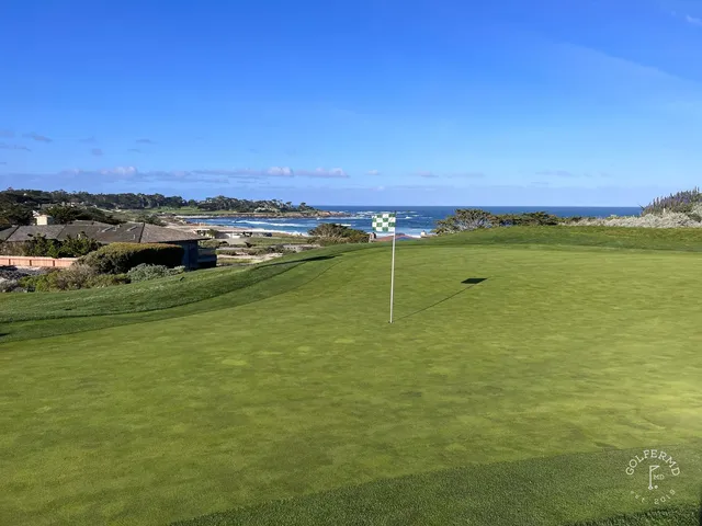 Ice plant and the ocean along the coast at Spyglass Hill Golf Course.