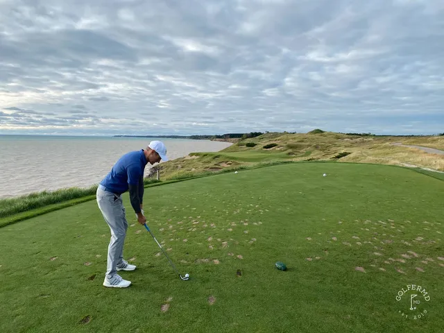 A wide view across Lake Michigan from the Straits Course.